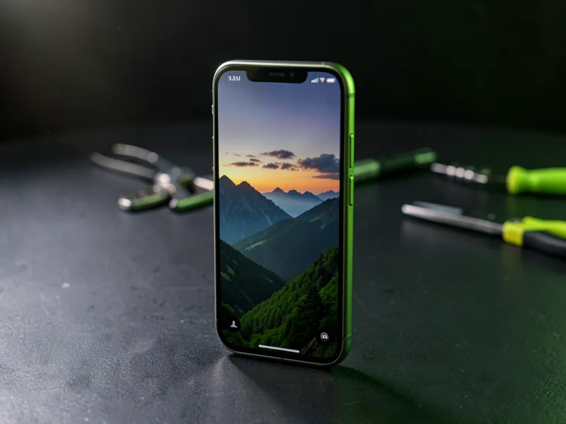 Celular seminovo em pé sobre o balcão